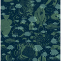 deep ocean fish family dark blue pattern