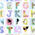 Cute Animal Alphabet Letters with Cool Grey Background