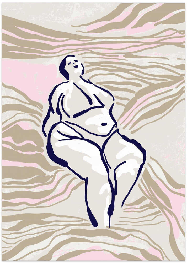 Follow the lines Serene woman in the water