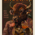 Buffalo Drinking Sazerac Cocktail. Alcohol & Liquor Bar Art