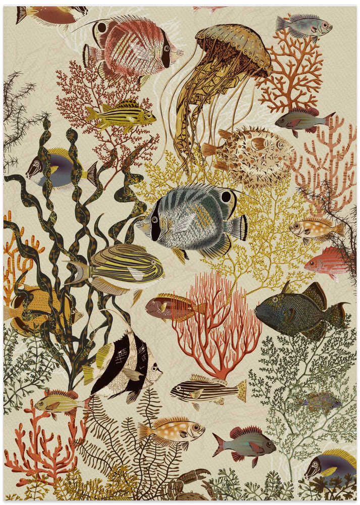 coral reef deep silence antique white