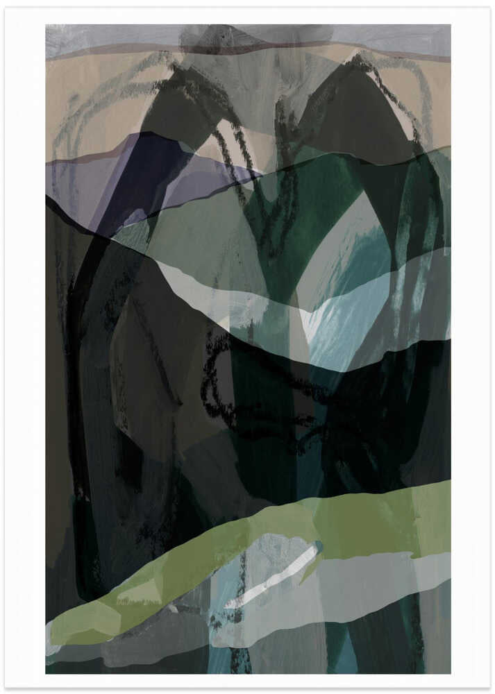 Abstract Mountainscape: Deep Greens