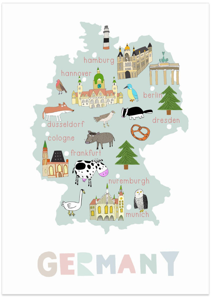 Illustrated Map of Germany by Carla Daly