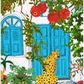 Cheetah Villa, Morocco Architecture Illustration, Greece Cats Tropical Urban Jungle Pomegranate