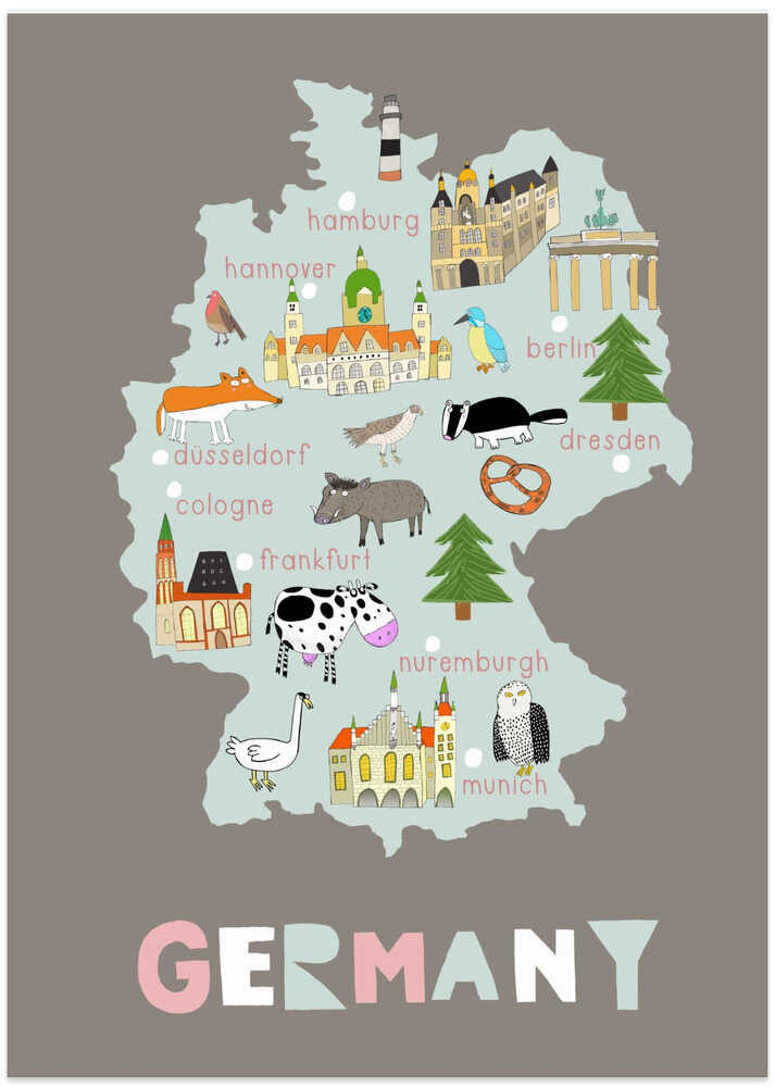 Illustrated Map of Germany by Carla Daly