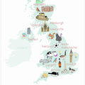 Illustrated Map of the United Kingdom by Carla Daly