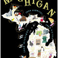 Illustrated Map of Michigan, USA by Artist Carla Daly