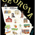 Illustrated Map of Georgia State by Artist Carla Daly