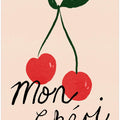 Mon Cheri Cherry Typography Poster
