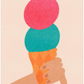 Gelato Strawberry and Bubblegum Italy Ice Cream Typography Poster
