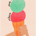 Please Give Me Gelato Ice Cream Typography Poster Strawberry and Mint