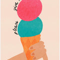 Please Give Me Gelato Ice Cream Typography Poster Strawberry and Bubblegum