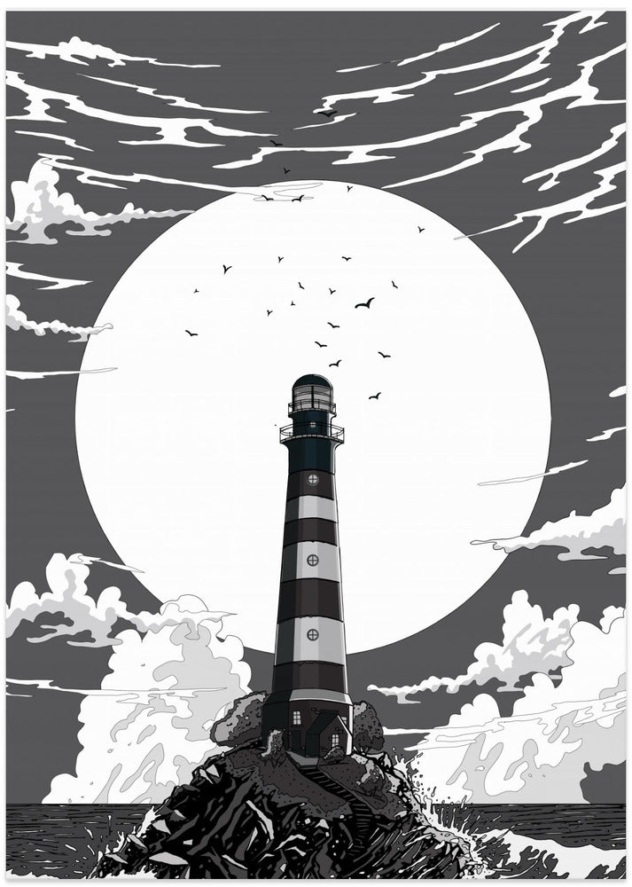 Lighthouse Black and White