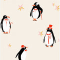 Festive winter animals penguins minimalistic background pattern