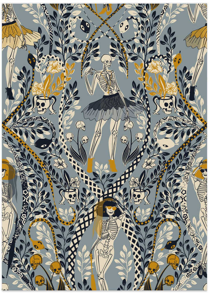 Gothic fashionista grey pattern