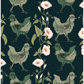 Gothic cottage chicken dark emerald pattern