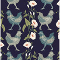Gothic cottage chicken dark blue pattern