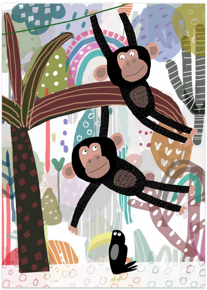 Monkey and Toucan Jungle Friends