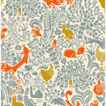 Garden Tales cream and dusty blue pattern