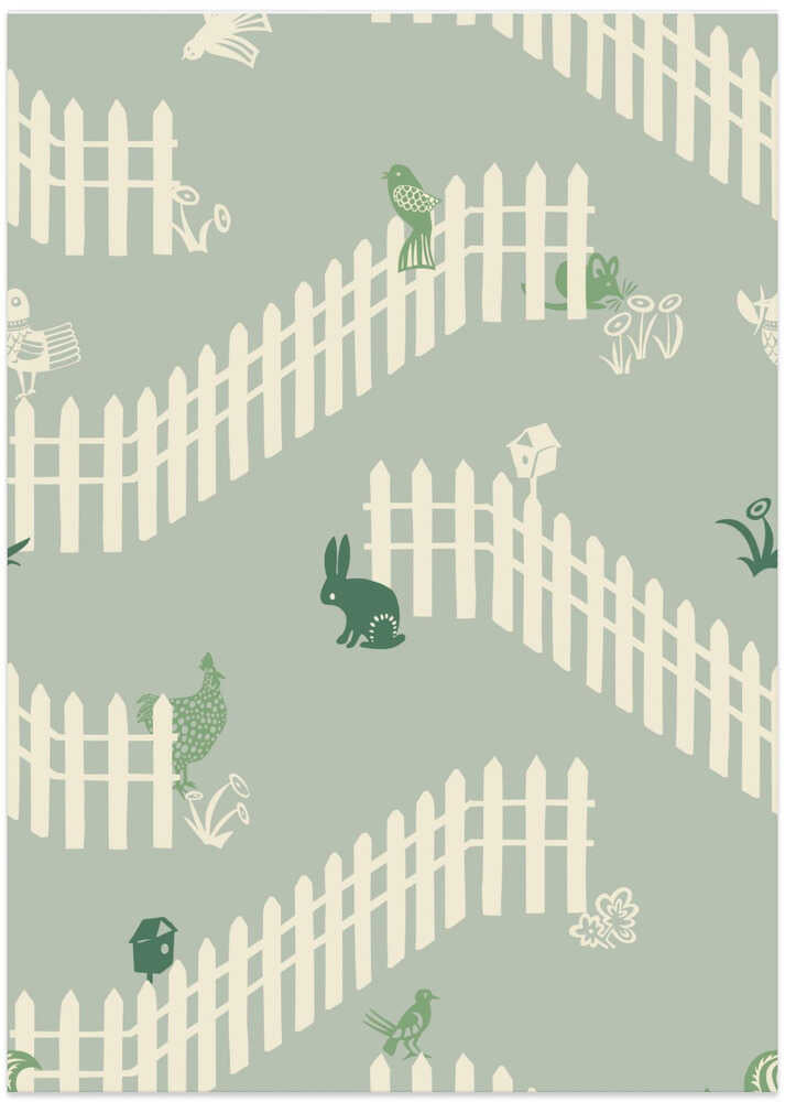 Garden view green shades pattern