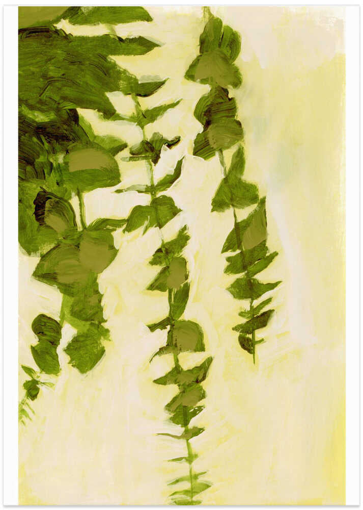 Green Gold Leafy Abstraction