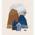 Abstract Beach Huts and Sea Stacks