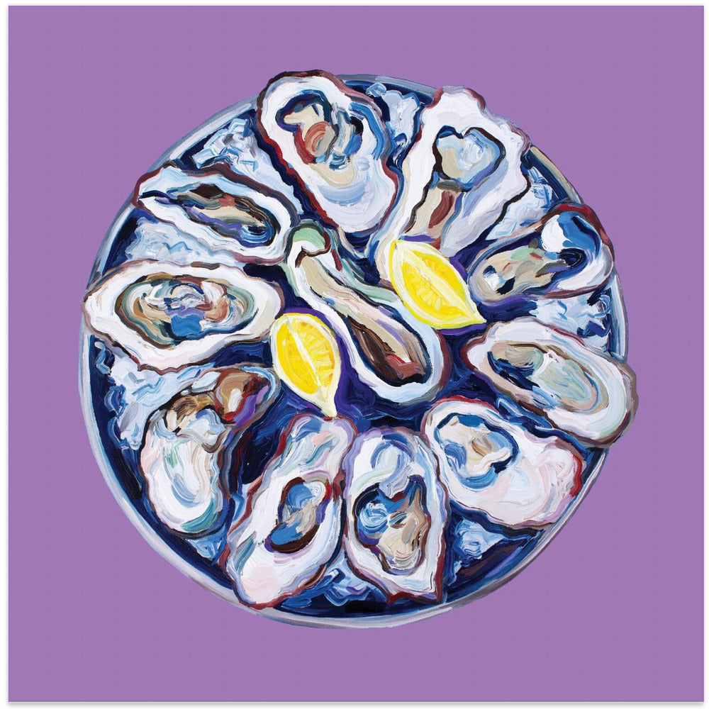 Oysters On a Plate Purple