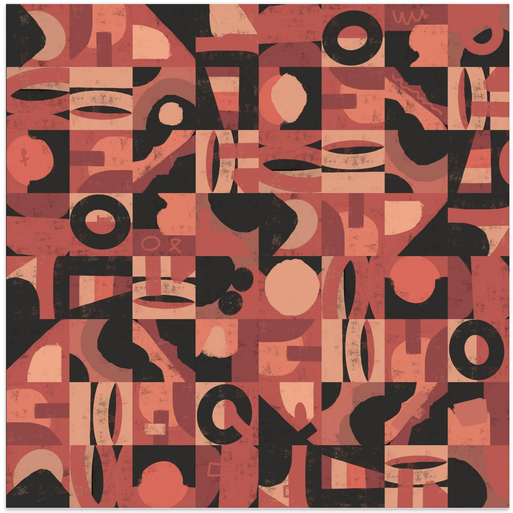 Mid Century Grid Pattern Nine