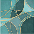 Round Abstracts Turquoise Gold
