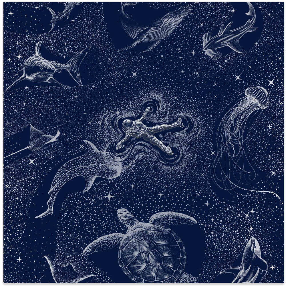 Cosmic Ocean With Astronaut