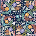 Block print geometric meadow dark blue