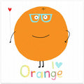 I Love Orange! Cute Orange Holding a Love Heart.