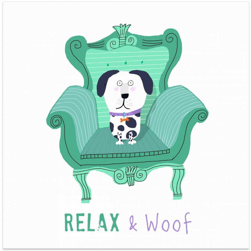 Relax and Woof! Cute Black and White Dog Sitting on Armchair