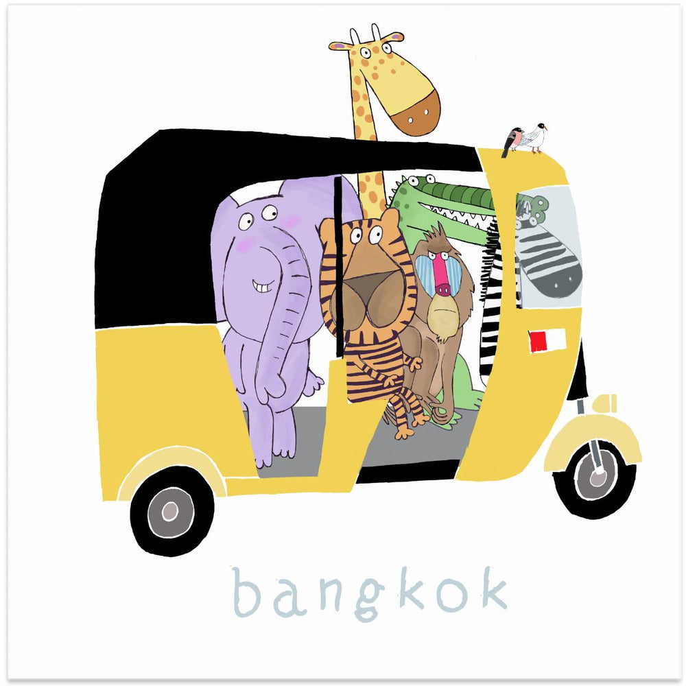 Jungle Animals Take a Ride in a Bangkok Tuk Tuk by Carla Daly