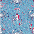 Lobster and crab coastal nostalgia summer blue pattern