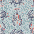 Lobster and crab coastal nostalgia mint pattern