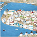 Mykonos, Greece Harbor with White Washed Buildings by Carla Daly