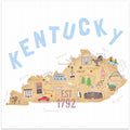 Illustrated Map of Kentucky by Artist Carla Daly
