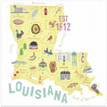 Beautifully Illustrated Map of Louisiana by Artist Carla Daly