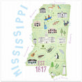 Illustrated Map of the State of Mississippi by Carla Daly