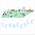 Tennessee Map Illustrated by Map Artist Carla Daly