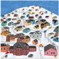 Snowy Village with Colorful Houses by Artist Carla daly