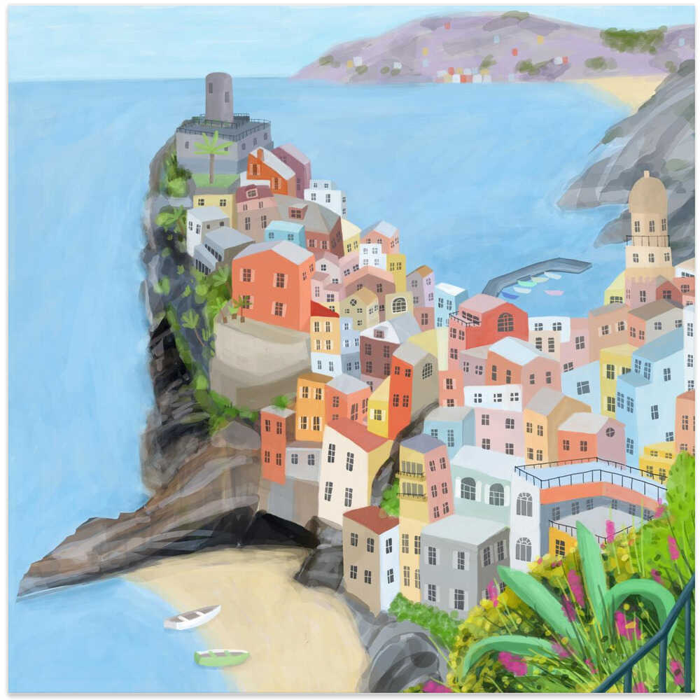 Vernazza, Cinque Terre Coastline, Italy by Artist Carla Daly
