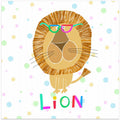 Funny Lion Wearing Glasses by Artist Carla Daly