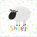 Cute Fluffy Sheep Wearing Colorful Glasses by Artist Carla Daly
