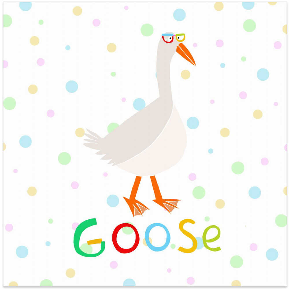 Happy Goose Wearing Colorful Glasses by Artist Carla Daly