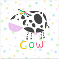 Happy Cow Wearing Colorful Glasses by Illustrator Carla Daly