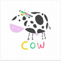 Happy Cow Wearing Colorful Glasses by Illustrator Carla Daly