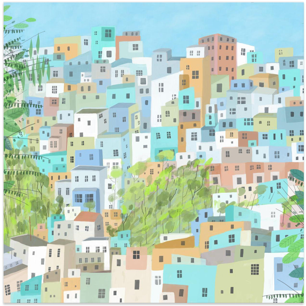 View Over the Rooftops of Rio de Janeiro by Artist Carla Daly