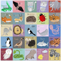 Colorful Chequered Animal Alphabet by Artist Carla Daly